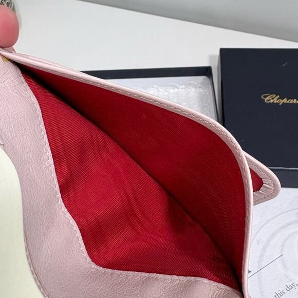 Authentic CHOPARD Pink leather card and passport Wallet w/ box andcertificate - Picture 4 of 7